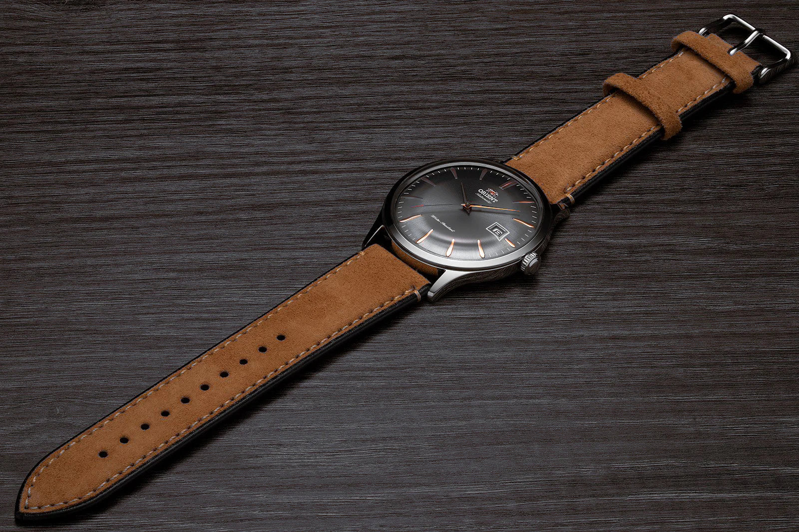 TAC08003A Reloj Orient Bambino Hombre Correa Cuero Gris