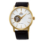 TAG02003W Reloj Orient Open Heart Hombre Correa Cuero Negro