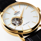 TAG02003W Reloj Orient Open Heart Hombre Correa Cuero Negro