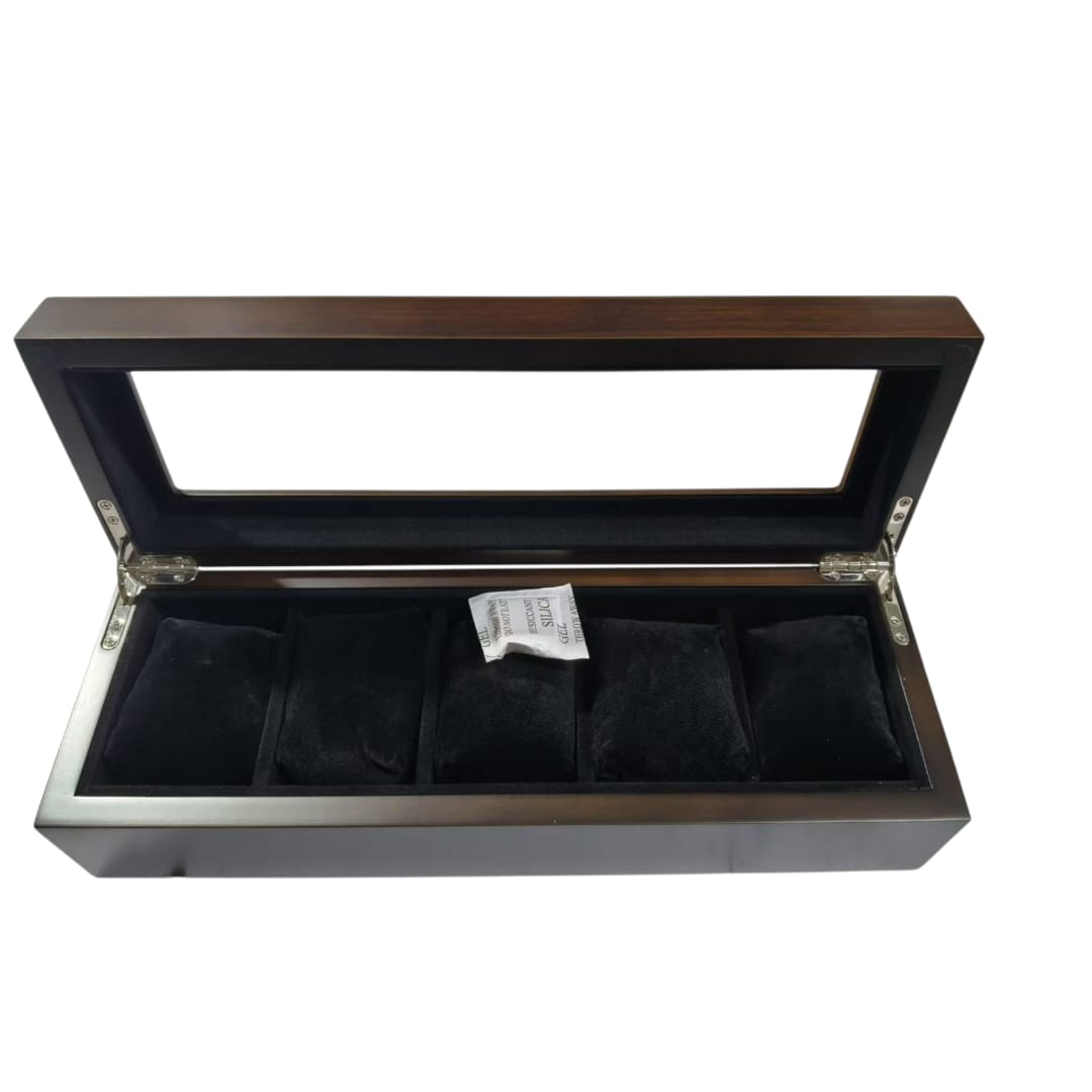 TC-006 Caja Tancy para 5 Relojes Madera Color Café