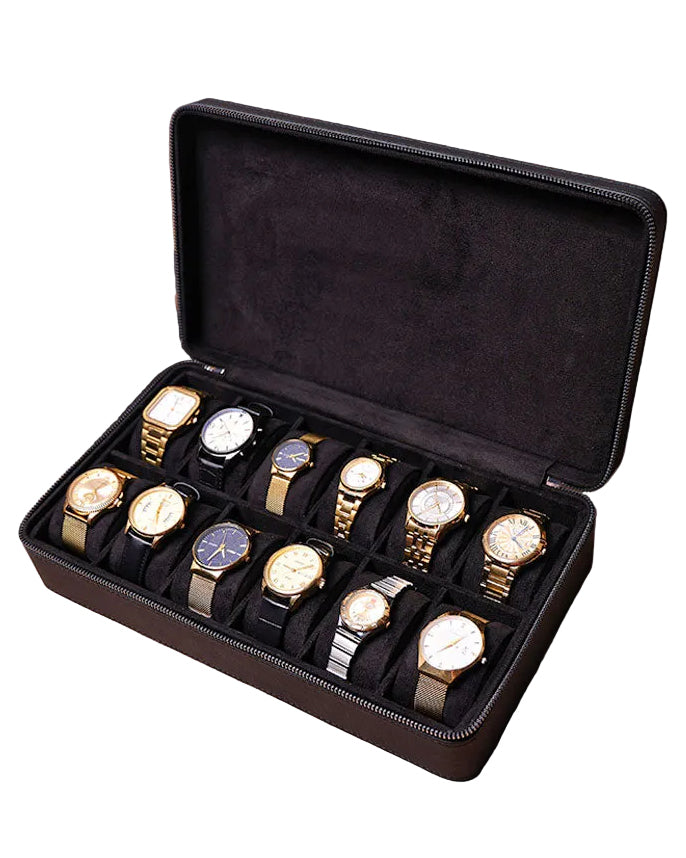 Caja Tancy TC-025 para 12 Relojes Acolchada de Piel