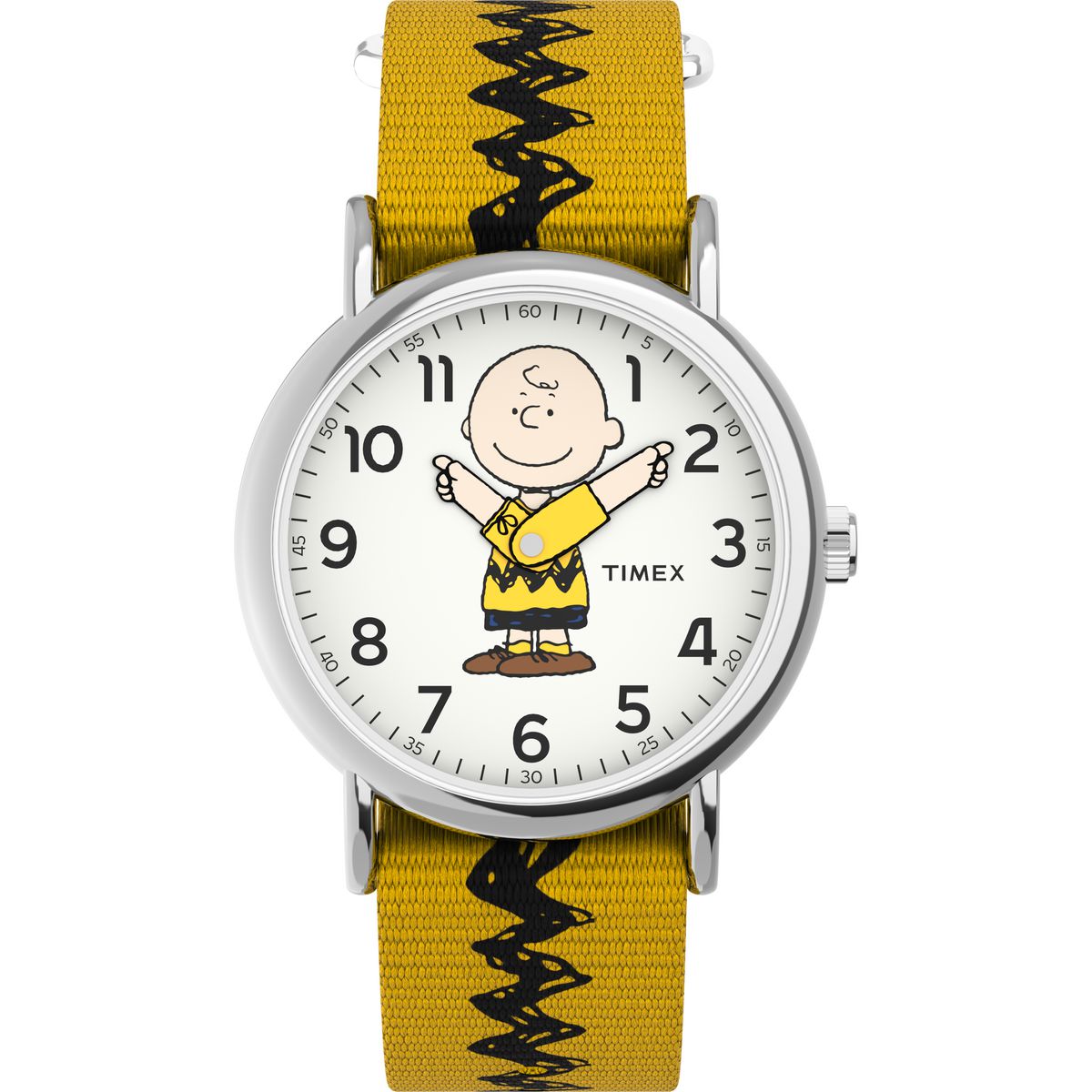 TW2R41100 Timex Reloj Unisex Charlie Brown Peanuts Snoopy - Tela Bicolor