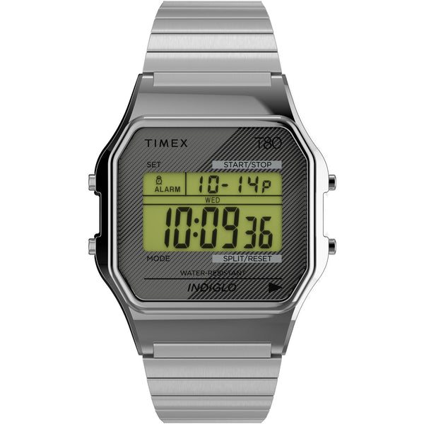 TW2R79100 Reloj Timex T80 Unisex Acero Inoxidable Plateado