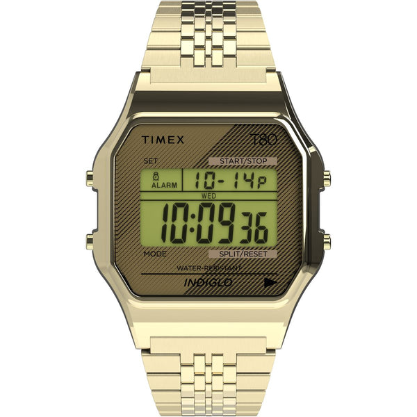 TW2R79200 Reloj Timex T80 Unisex Pulsera Acero Dorado