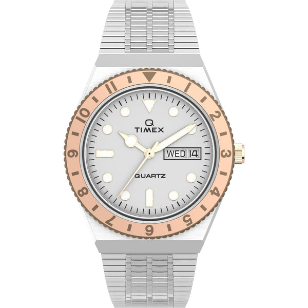 TW2U95600 Reloj Timex Q Timex Q Mujer Acero Plata Bisel Oro Rosa
