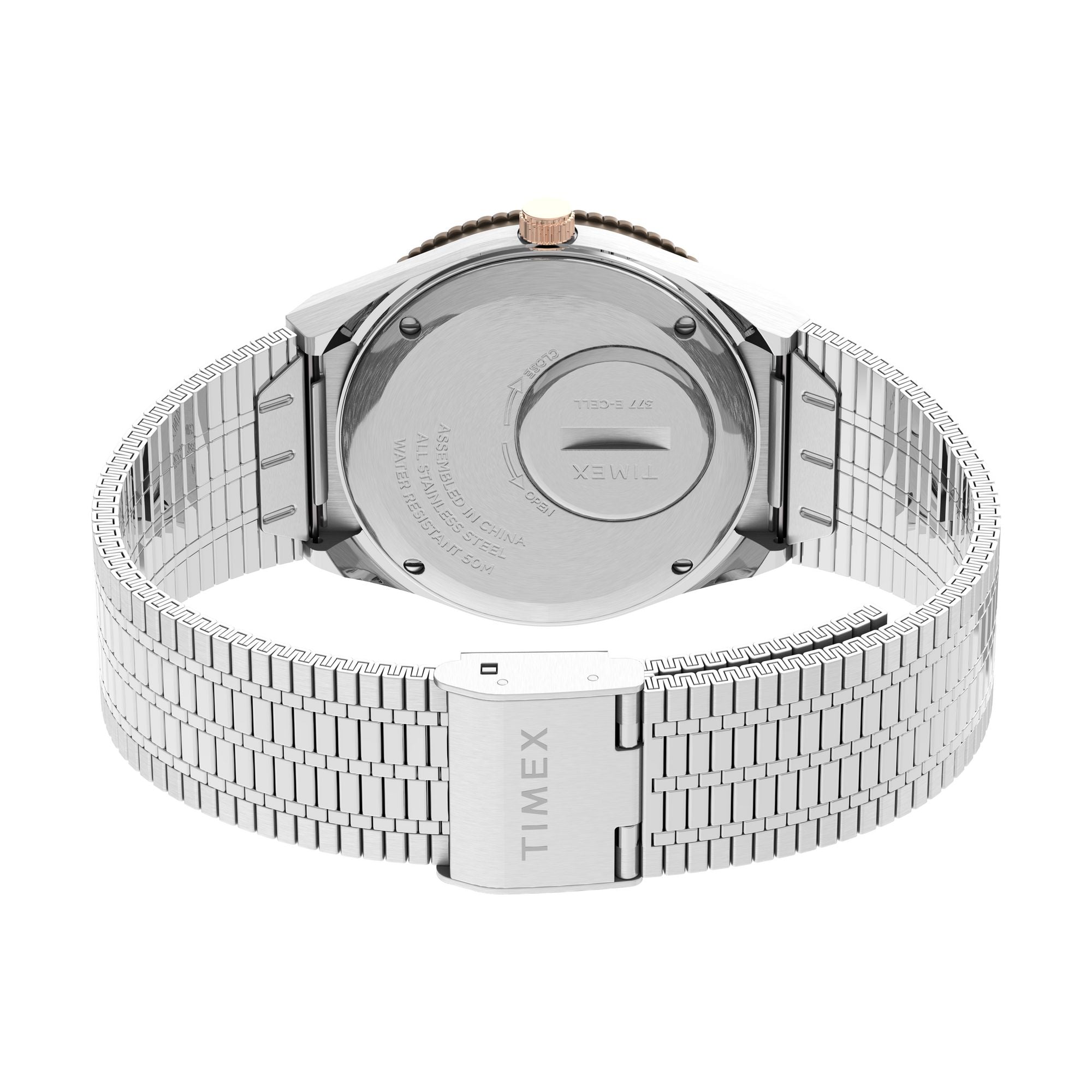 TW2U95600 Reloj Timex Q Timex Q Mujer Acero Plata Bisel Oro Rosa