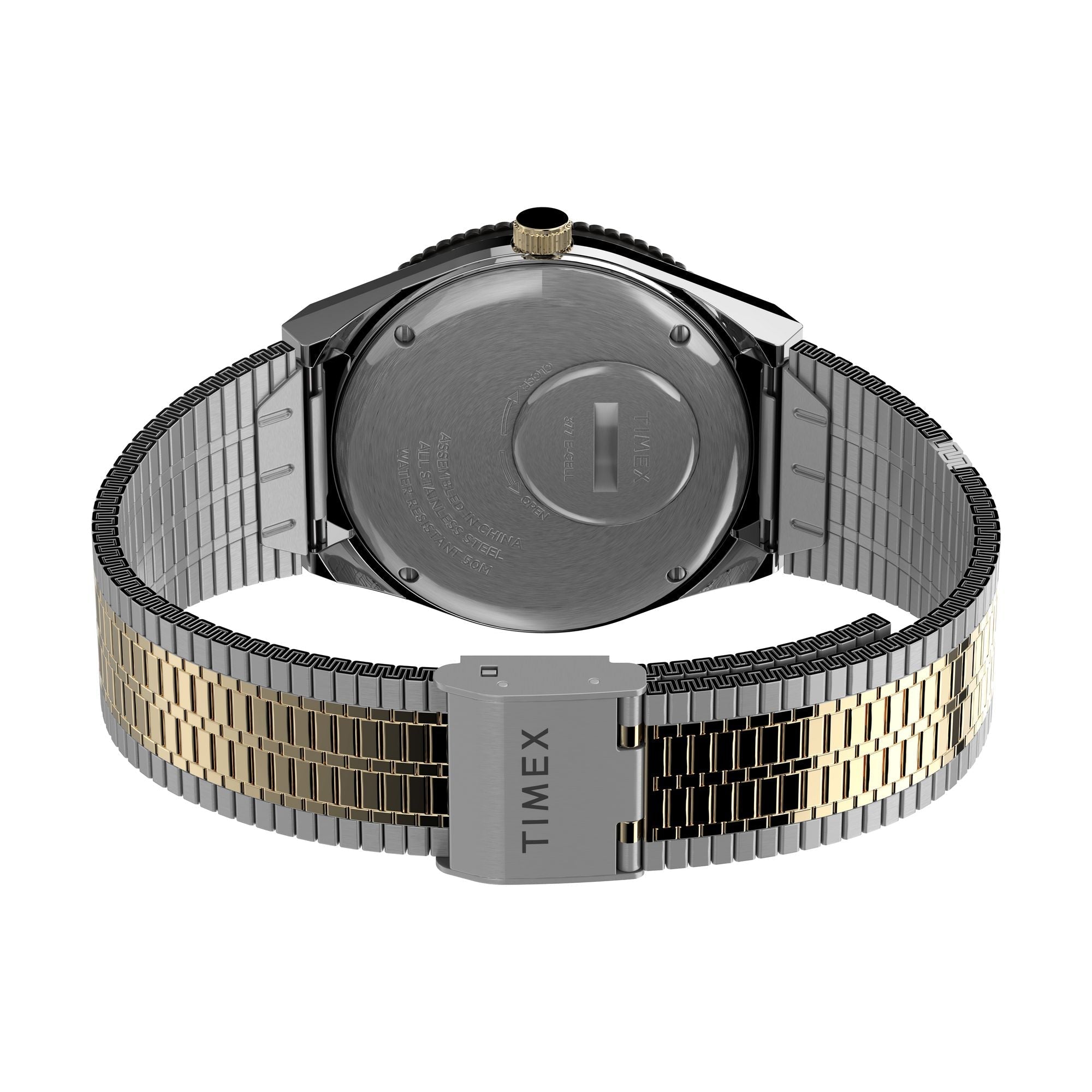 TW2V18500 Reloj Timex Q Reissue Hombre Metal Bicolor Negro