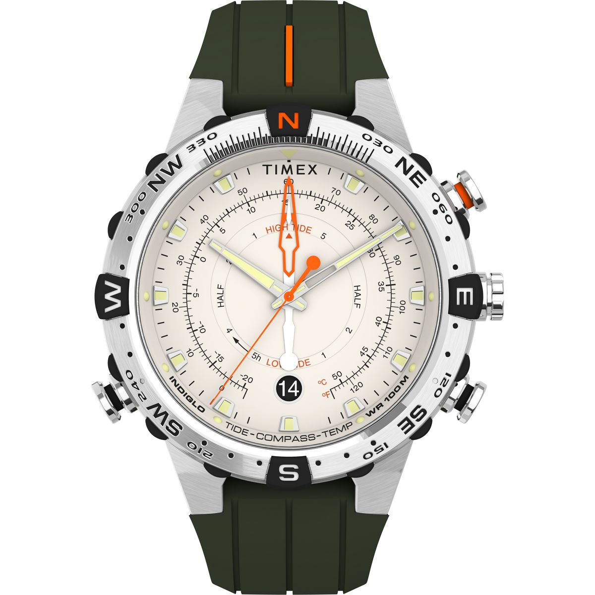 TW2V22200 Reloj Timex Expedition Marea de hombre correa de resina - Resina Verde
