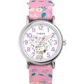 TW2V77800 Timex Weekender Reloj para Mujer Snoopy Peanuts 38 mm - Tela Rosa
