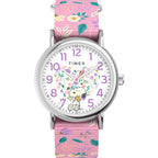 TW2V77800 Timex Weekender Reloj para Mujer Snoopy Peanuts 38 mm - Tela Rosa