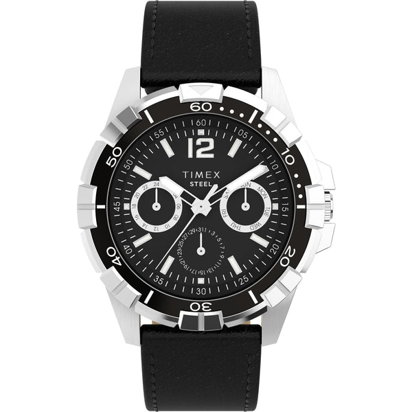 TW2V79100 Reloj Timex Steel Hombre Correa Cuero Negro