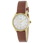 TW2W15700 Reloj Timex Standard Mujer Correa Cuero Marrón Caja Dorada