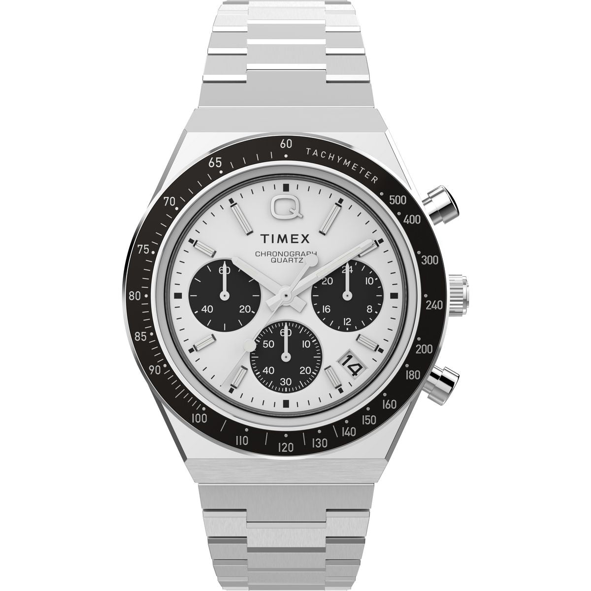 TW2W53300 Reloj Timex Q de hombre correa de metal - Acero Inoxidable Plateado