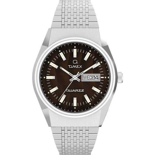TW2W62400 Reloj Timex Q Falcon Eye de caballero correa de metal plateado