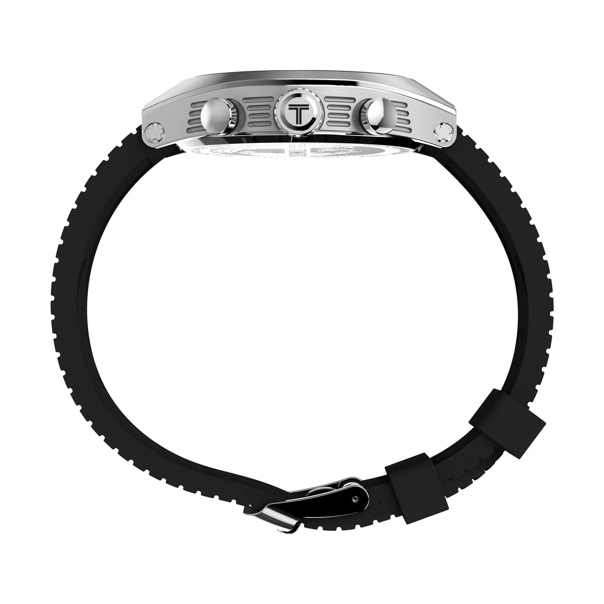 TW2W64500 Reloj Timex Legacy Tonneau de caballero pulsera de resina - Resina Negro