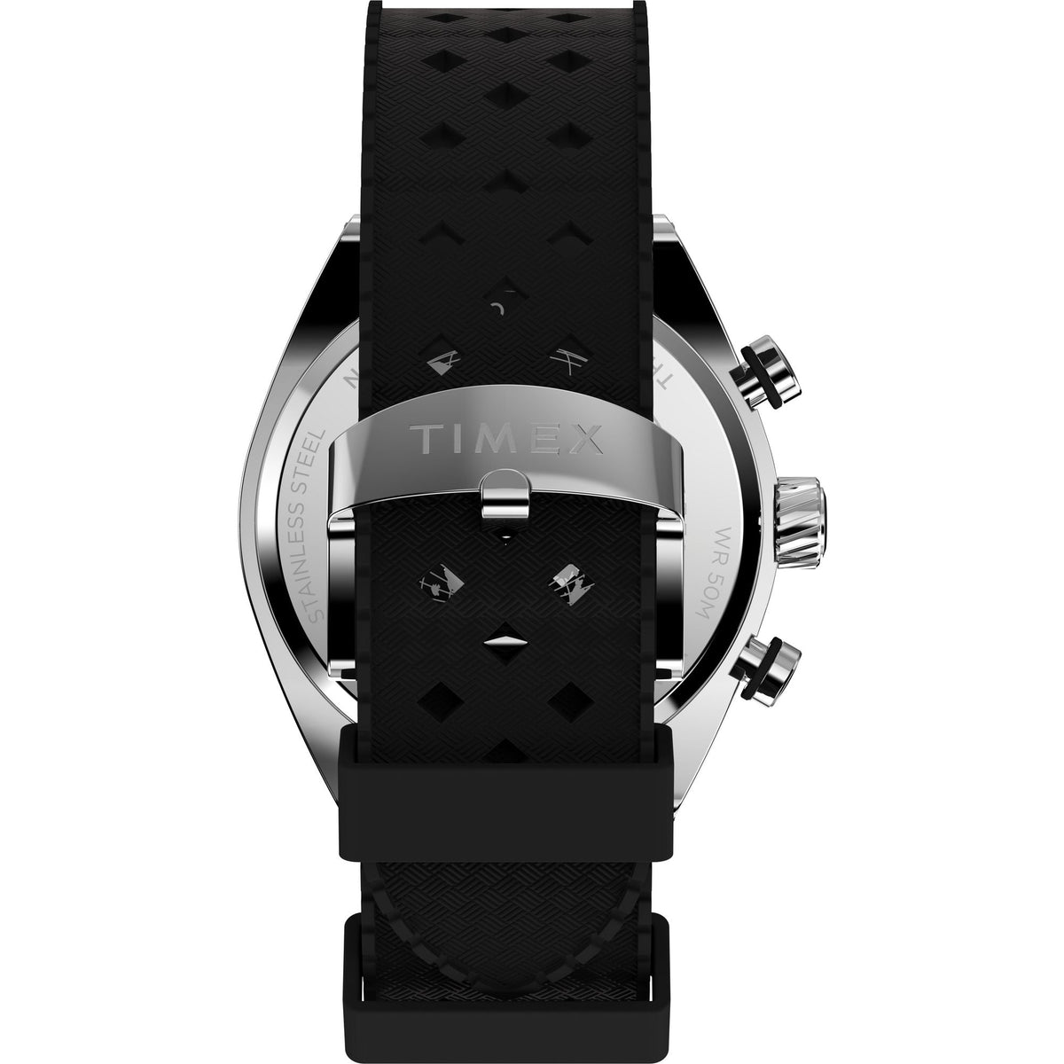 TW2W64500 Reloj Timex Legacy Tonneau de caballero pulsera de resina - Resina Negro