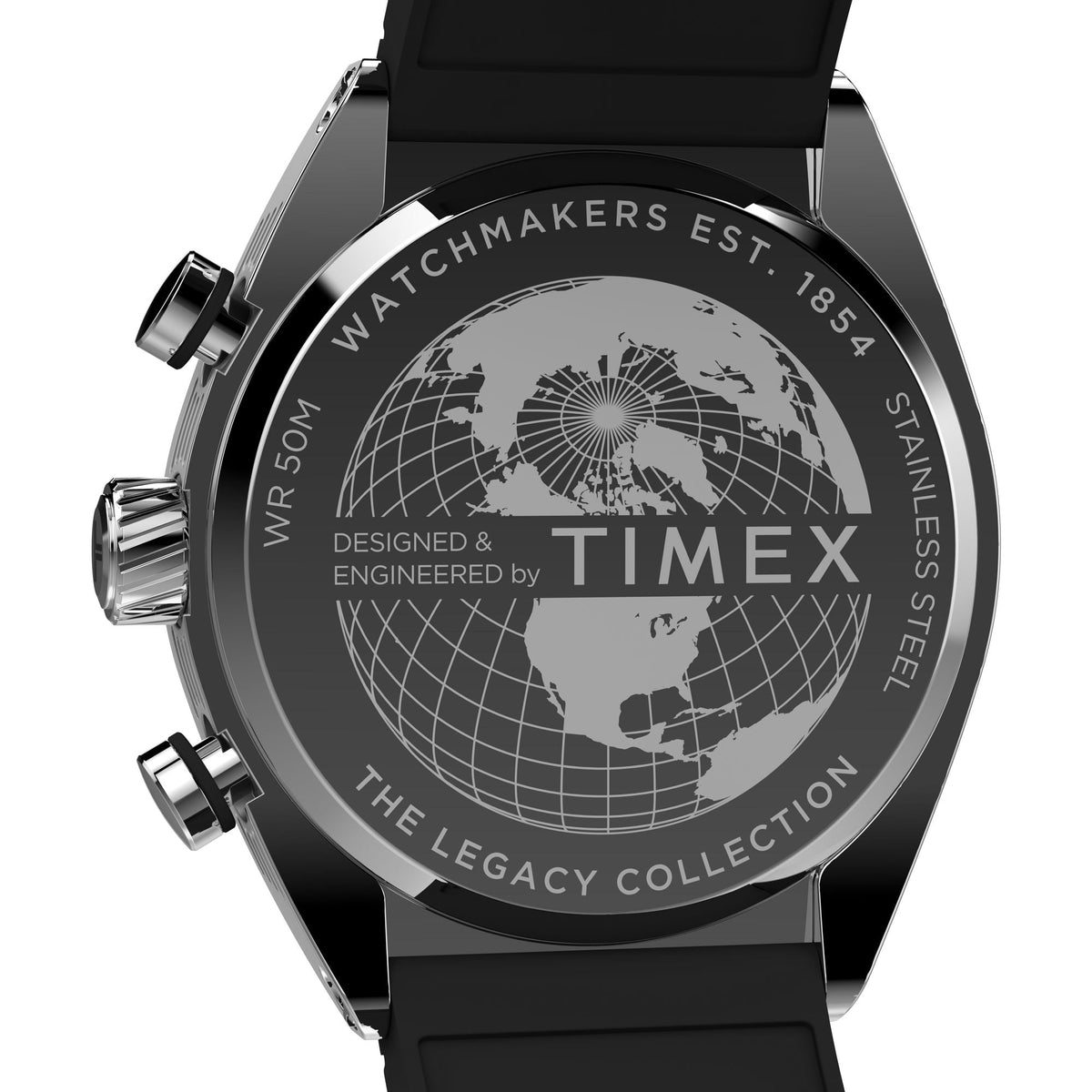 TW2W64500 Reloj Timex Legacy Tonneau de caballero pulsera de resina - Resina Negro