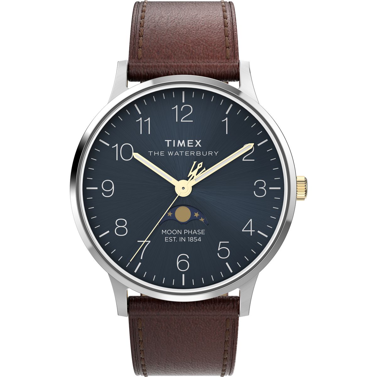 TW2W75600 Reloj Timex Waterbury Classic Fase Lunar de caballero banda de piel - Cuero Marrón