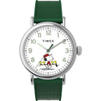 TW2W78900 Reloj Timex Peanuts Golf correa de resina Snoopy - Resina Verde