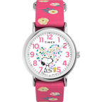 TW2W83100 Reloj Timex x Peaunuts Snoopy de dama pulsera de tela 38 mm - Tela Rosa