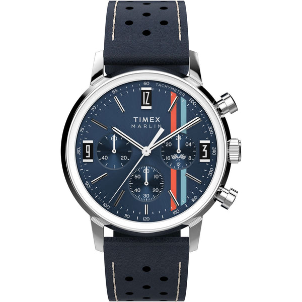 TW2W99000 Reloj Timex Marlin de hombre correa de cuero - Cuero Azul
