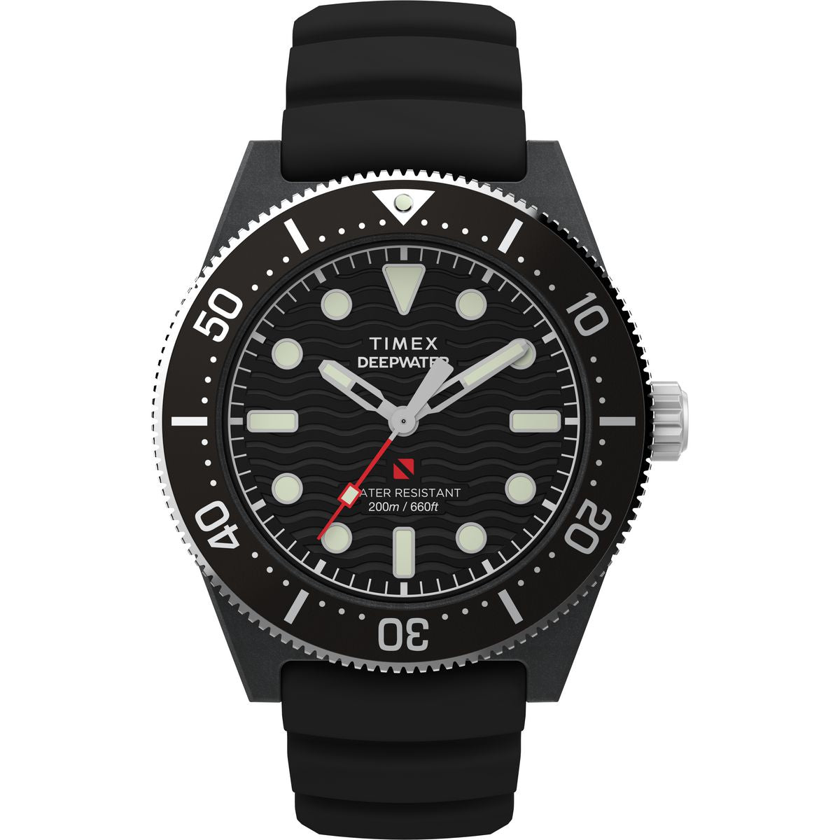 TW2Y02200 Reloj Timex Deepwater de hombre correa de caucho - Resina Negro