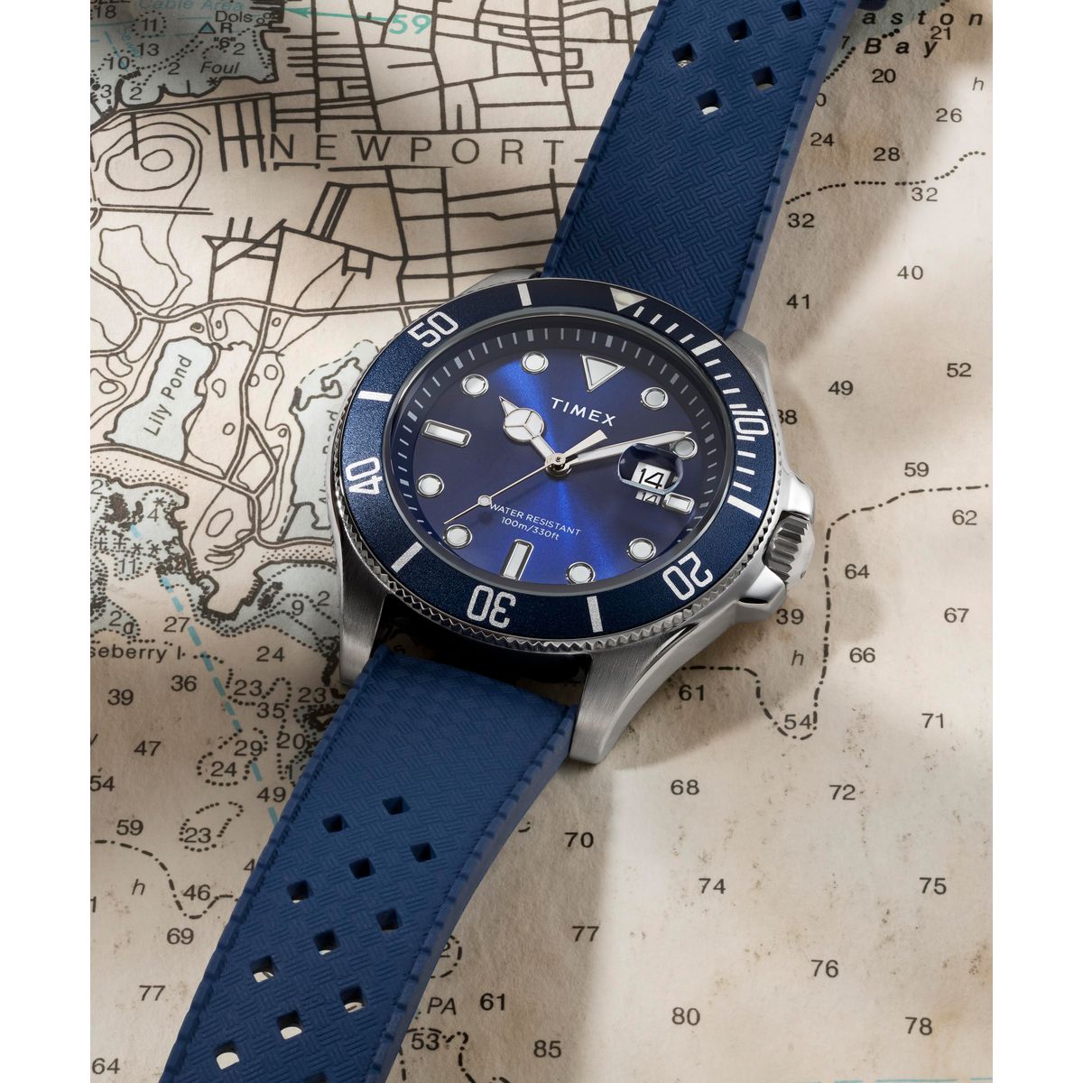 TW2Y05000 Reloj Timex Harborside de hombre correa de caucho - Resina Azul