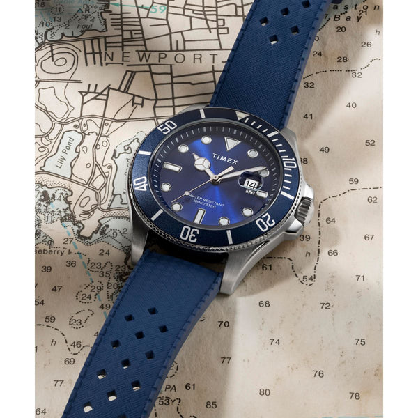 TW2Y05000 Reloj Timex Harborside de hombre correa de caucho - Resina Azul