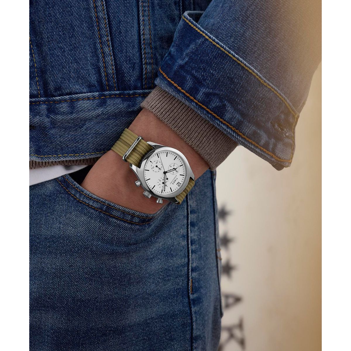 TW2Y15700 Reloj Timex Weekender de hombre correa de tela - Tela Verde