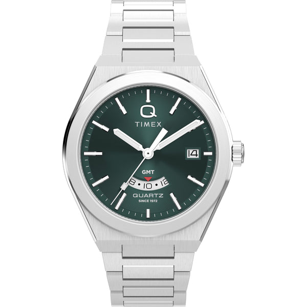 TW2Y24800 Reloj Timex Q GMT Hombre Pulsera Acero Esfera