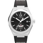 TW2Y24900 Reloj Timex Q GMT Hombre Acero Caucho Negro