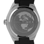 TW2Y24900 Reloj Timex Q GMT Hombre Acero Caucho Negro