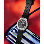 TW2Y24900 Reloj Timex Q GMT Hombre Acero Caucho Negro