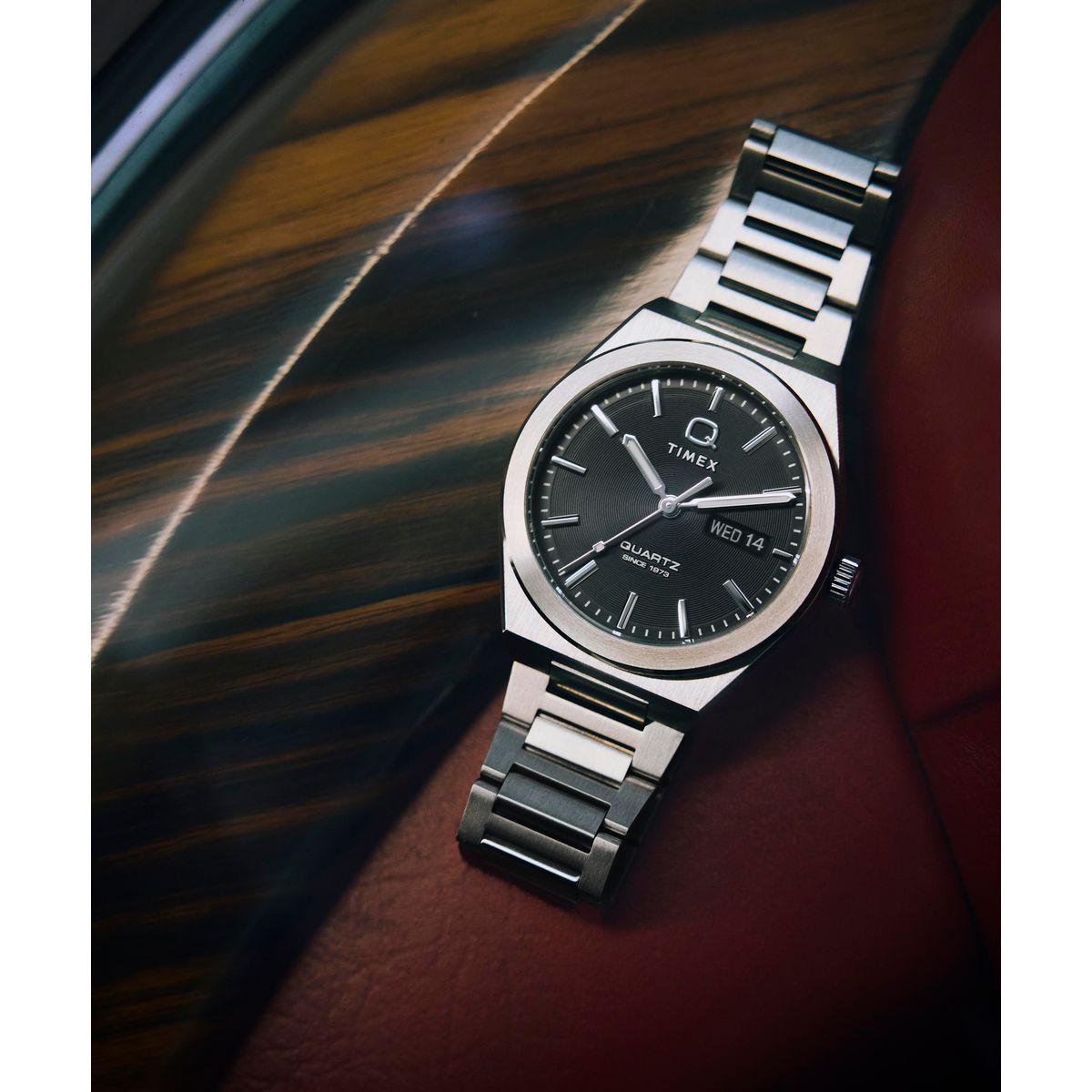 TW2Y25000 Reloj Timex Q de hombre correa de metal - Acero Inoxidable Plateado