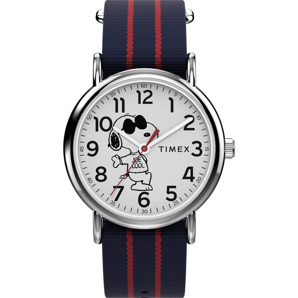 TW2Y31100 Reloj Timex Weekender Peanuts de hombre correa de tela - Tela Azul