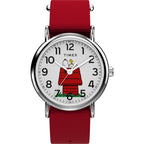 TW2Y31200 Reloj Timex Weekender Snoopy de caballero pulsera de tela Peanuts - Tela Rojo