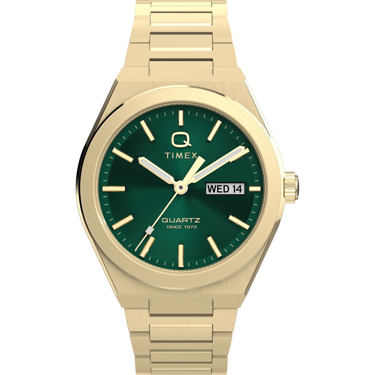 TW2Y35100 Reloj Timex Q de hombre correa de metal - Acero Inoxidable Dorado