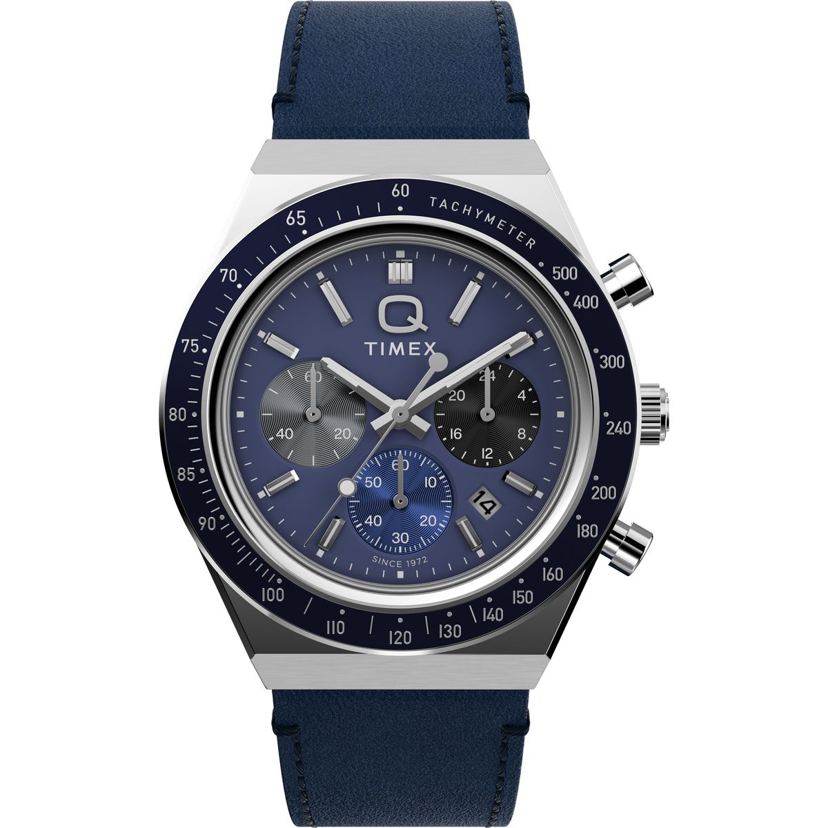TW2Y36100 Reloj Timex Q de hombre correa de cuero - Cuero Azul