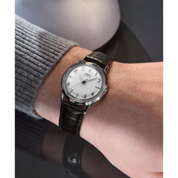 TW2Y37600 Reloj Timex Marlin Unisex banda de piel 34 mm - Cuero Negro
