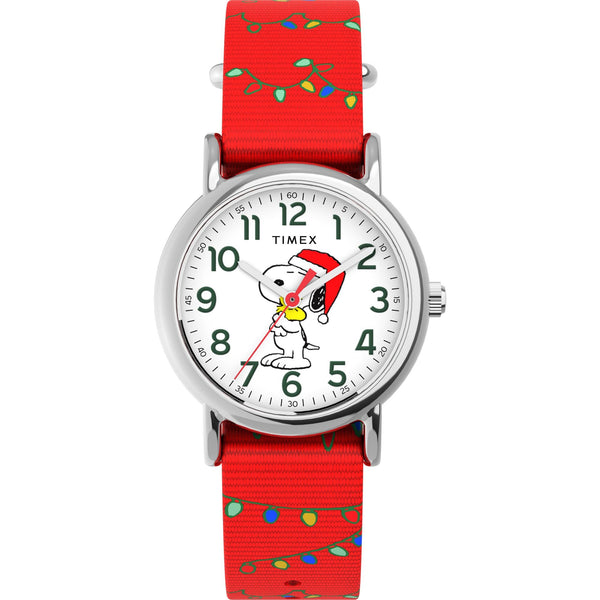TW2Y39500 Reloj Timex X Peanuts de dama correa de tela - Tela Rojo