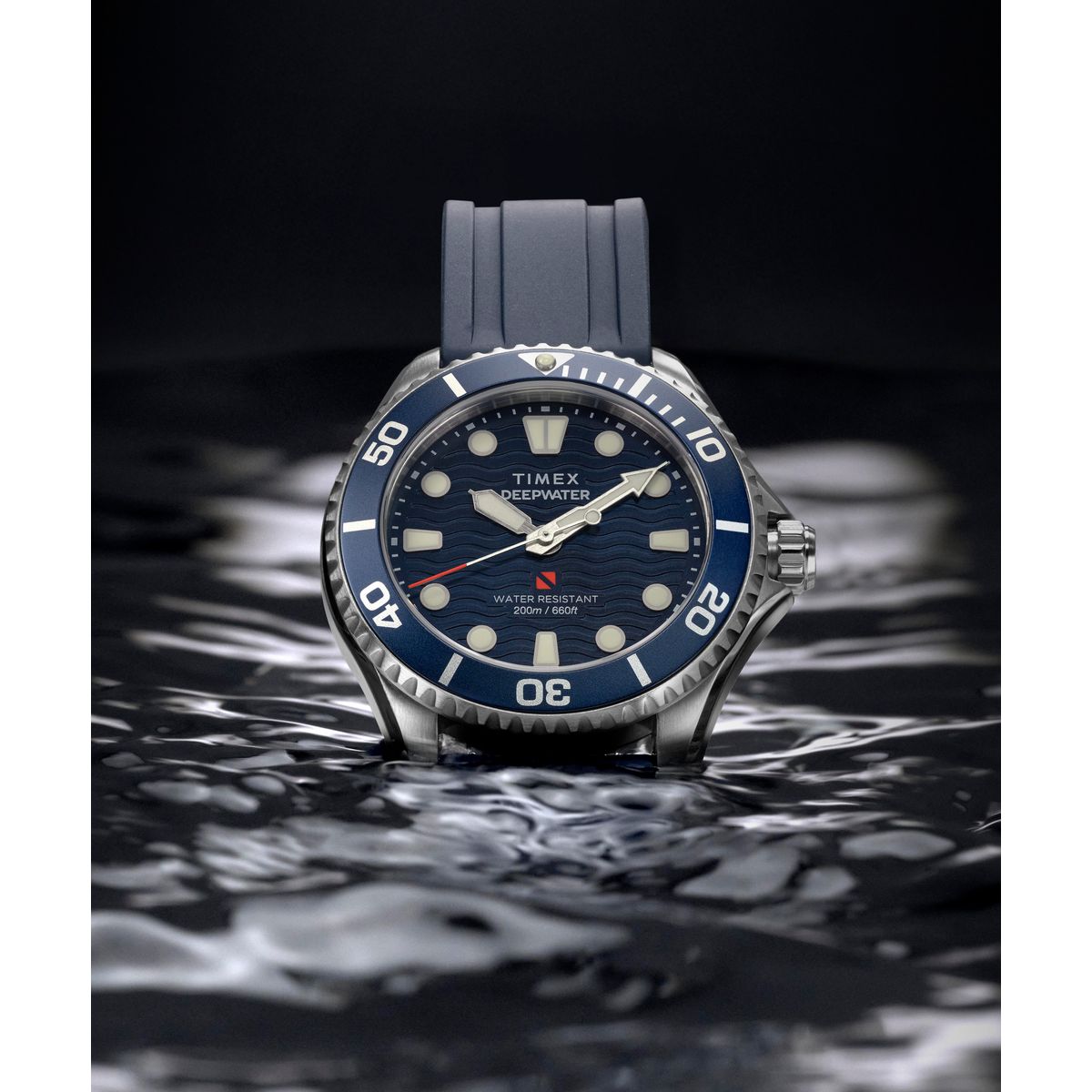 TW2Y40300 Reloj Timex Deepwater Meridian de hombre correa de caucho - Resina Azul