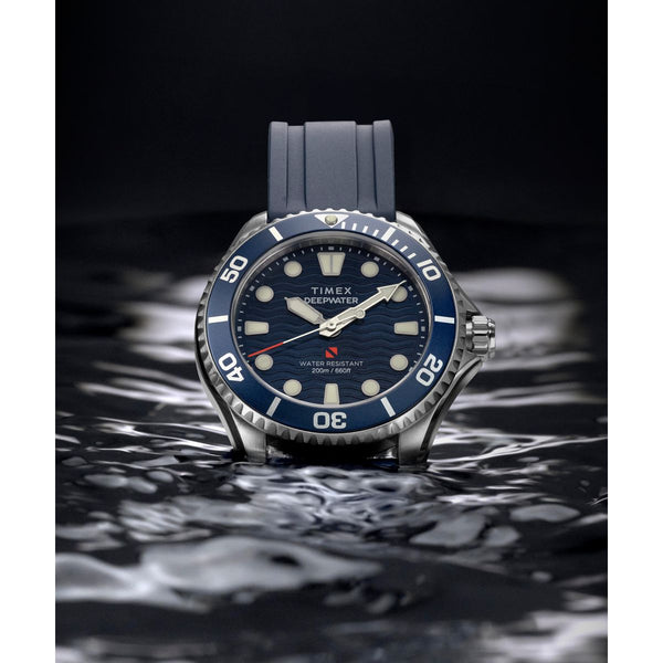 TW2Y40300 Reloj Timex Deepwater Meridian de hombre correa de caucho - Resina Azul