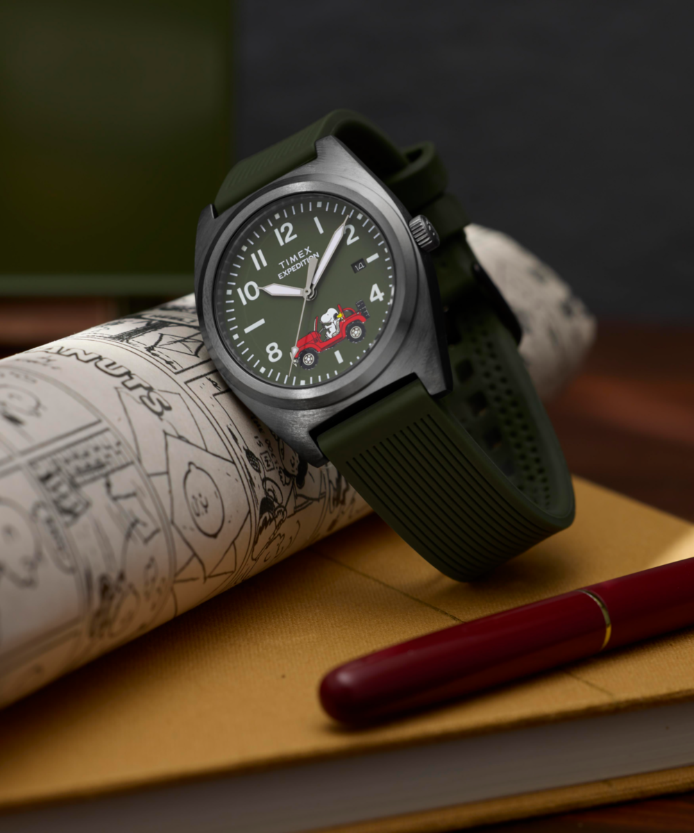 TW2Y52500 Reloj Timex Expedition Snoopy Hombre Verde Caucho