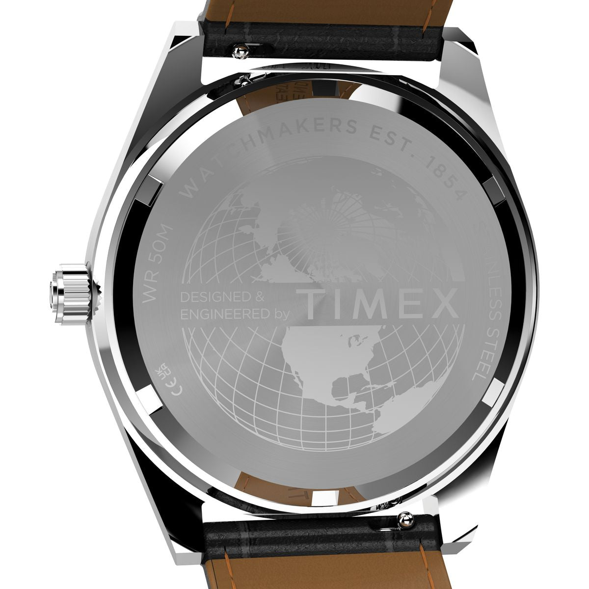 TW2Y55700 Reloj Timex Standard Q Hombre Piel Negra Diseño Rojo