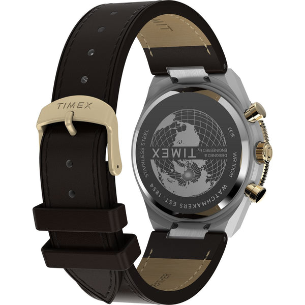 TW2Y56000 Reloj Timex Q Continental Hombre Cuero Marrón