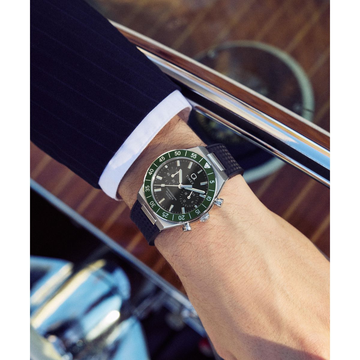 TW2Y56100 Reloj Timex Q Timex Hombre Caucho Verde