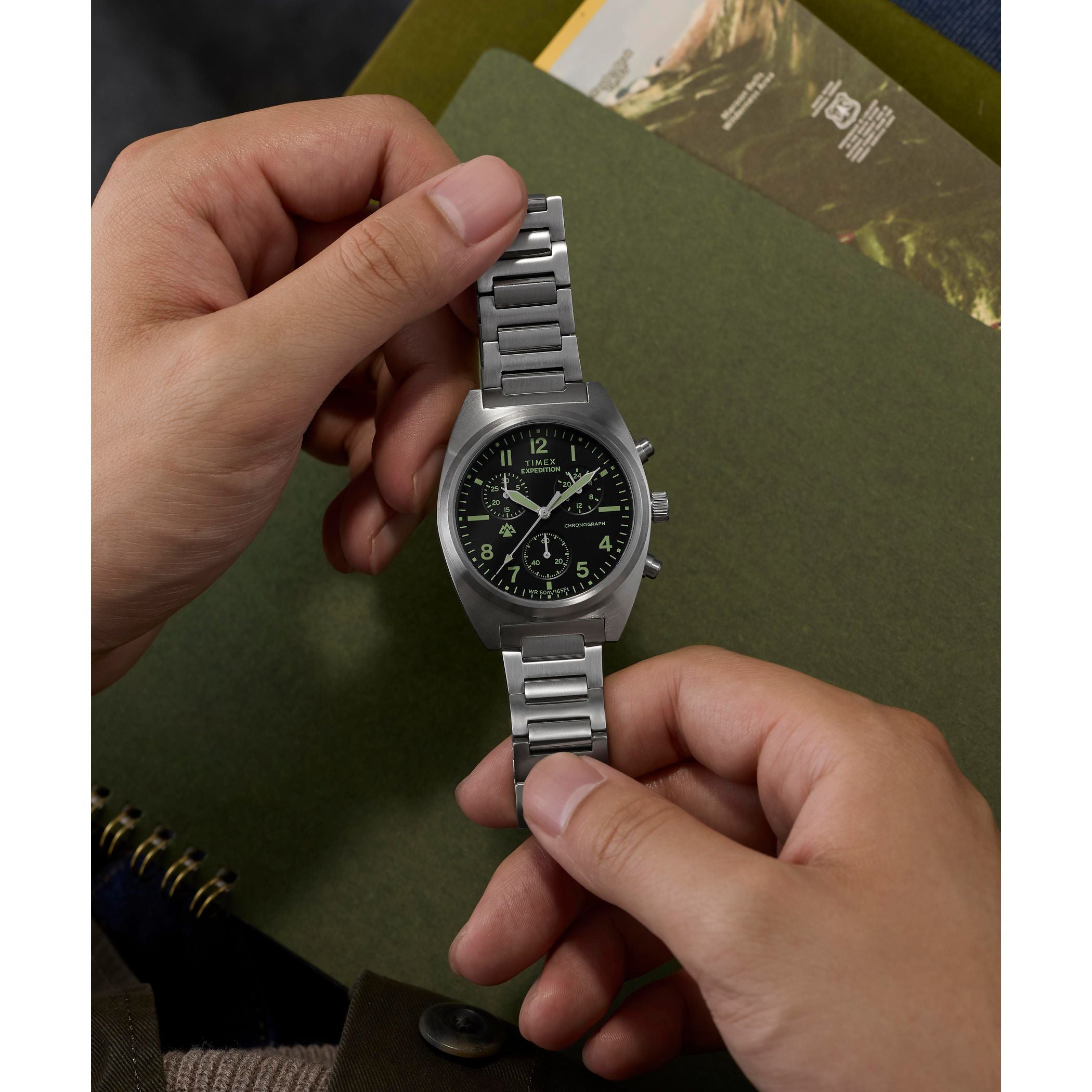 TW2Y61200 Reloj Timex Expedition Hombre Acero Esfera Negra