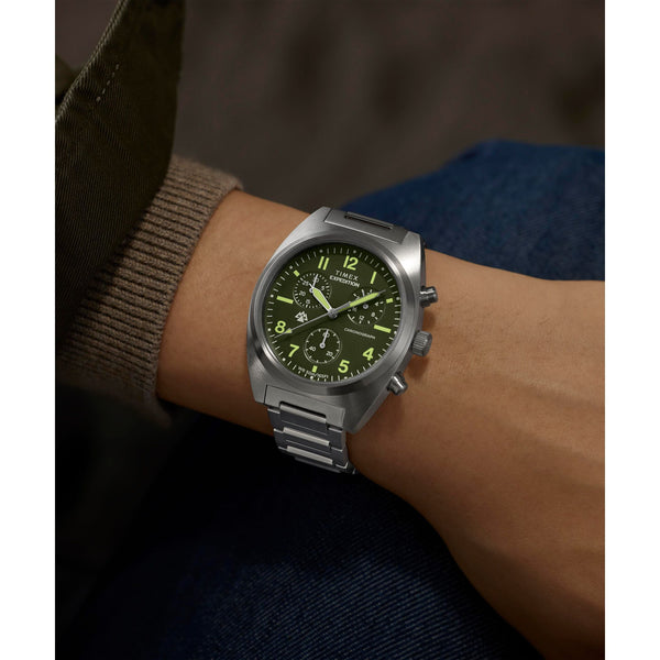 TW2Y61300 Reloj Timex Expedition Hombre Correa Acero Verde