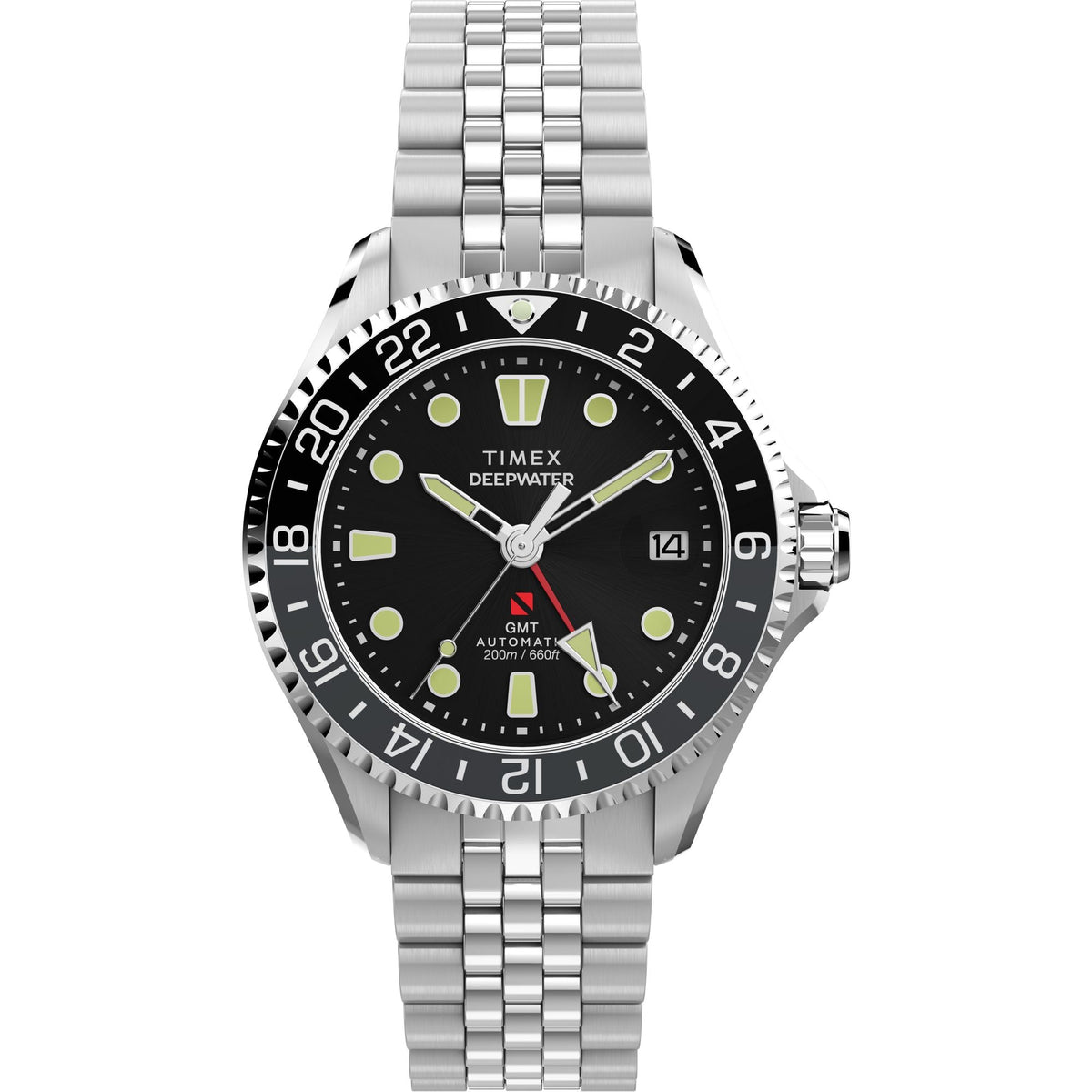 TW2Y63900 Reloj Timex Deepwater Meridian de hombre correa de metal plateado