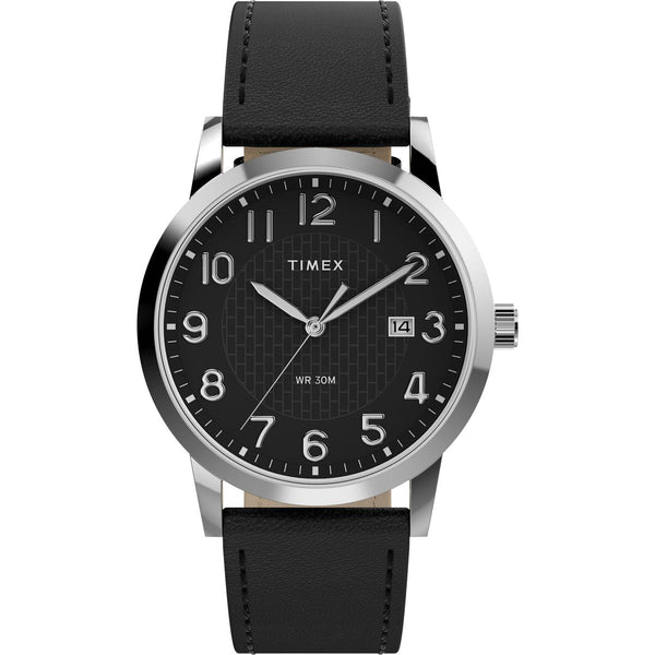 TW2Y67400 Reloj Timex Main Street de hombre correa de cuero 38 mm - Cuero Negro